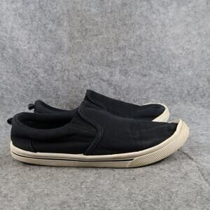 Cat & Jack Shoes Big Kids 5 Casual Slip On Sneakers Black Canvas Flat Loafer